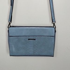 Simply Noelle Powder Blue Faux Reptile Crossbody